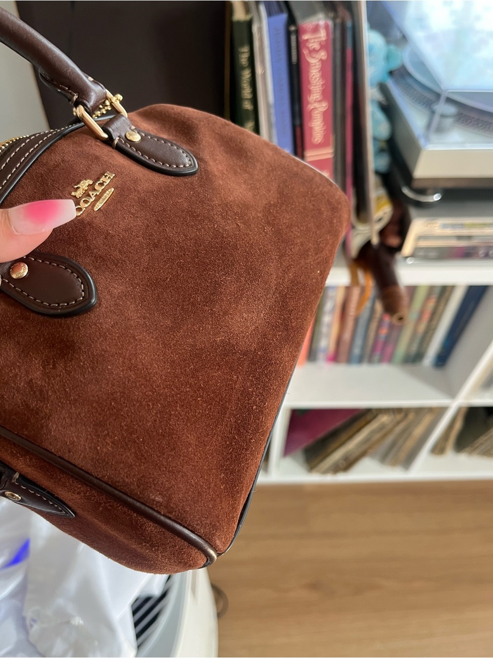 COACH Mini Rowen Brown Suede - Picture 5 of 6